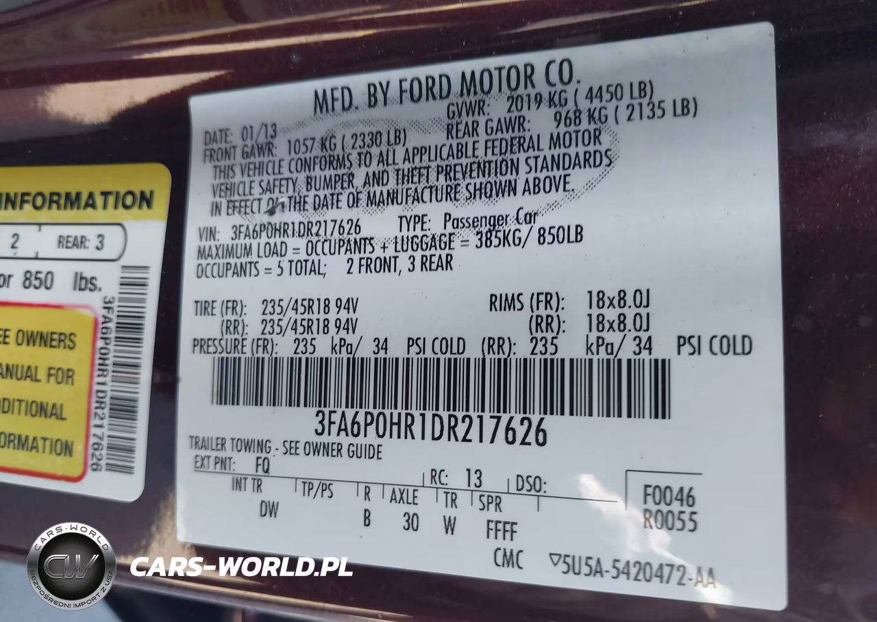 2013 Ford Fusion Se VIN:3FA6P0HR1DR217626 - 9