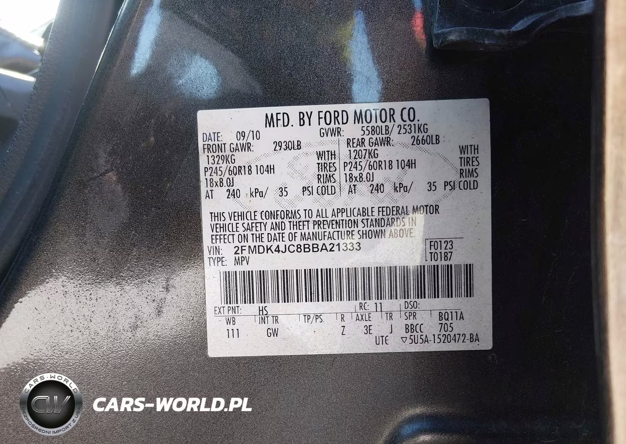 2011 Ford Edge Sel VIN:2FMDK4JC8BBA21333 - 9