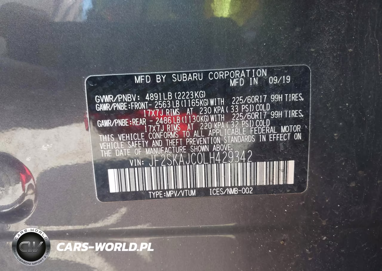 2020 Subaru Forester Premium VIN:JF2SKAJC0LH429342 - 9