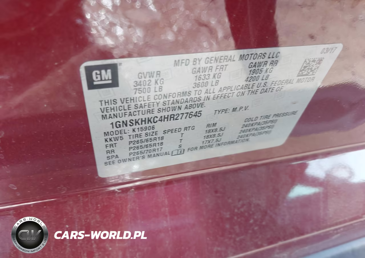 2017 Chevrolet Suburban Lt VIN:1GNSKHKC4HR277645 - 9