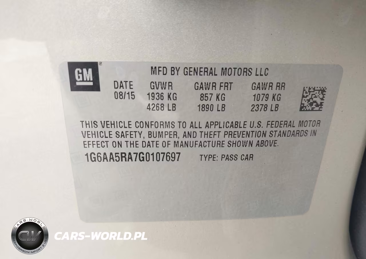 2016 Cadillac Ats Standard VIN:1G6AA5RA7G0107697 - 9