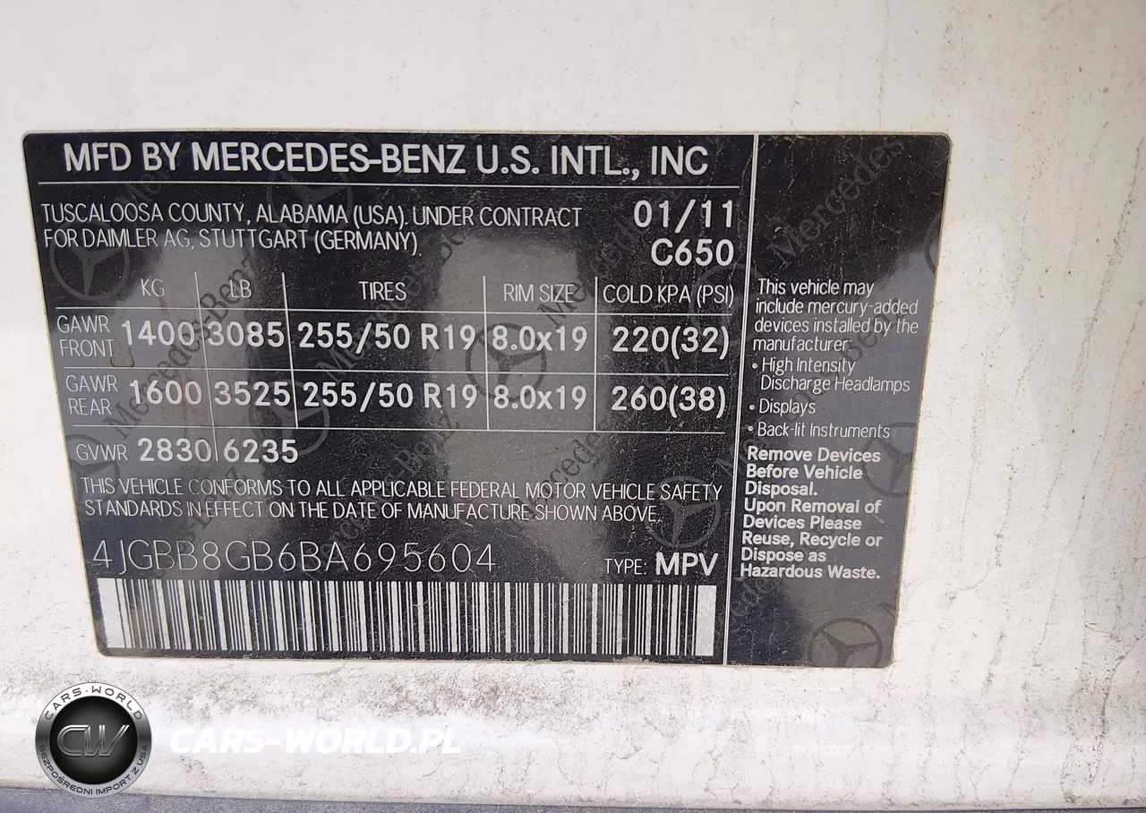 2011 Mercedes-Benz Ml 350 4Matic VIN:4JGBB8GB6BA695604 - 9