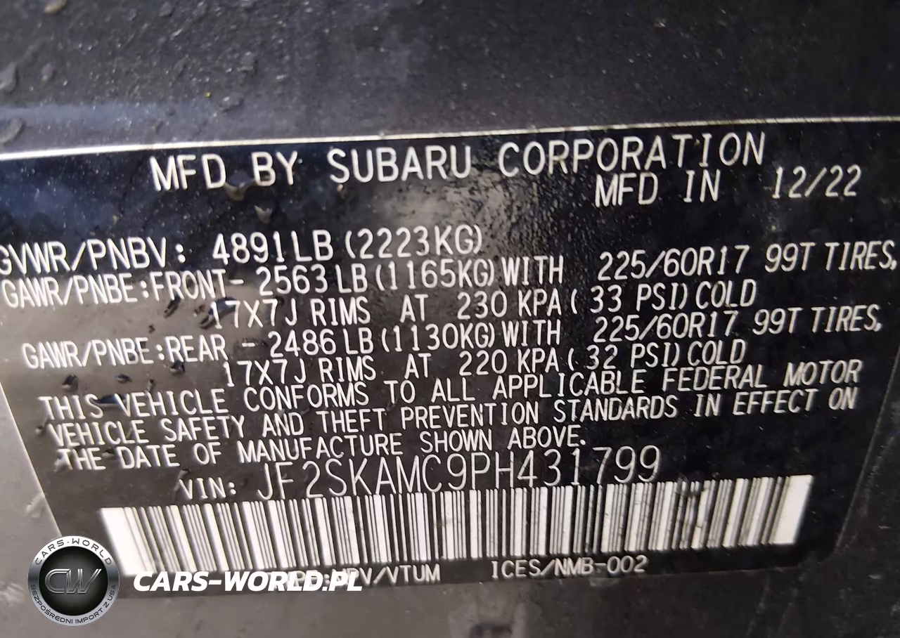 2023 Subaru Forester Wilderness VIN:JF2SKAMC9PH431799 - 9