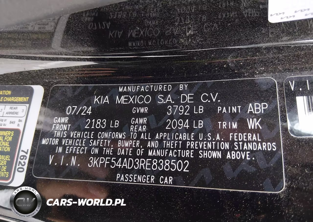 2024 Kia Forte Gt-Line VIN:3KPF54AD3RE838502 - 9