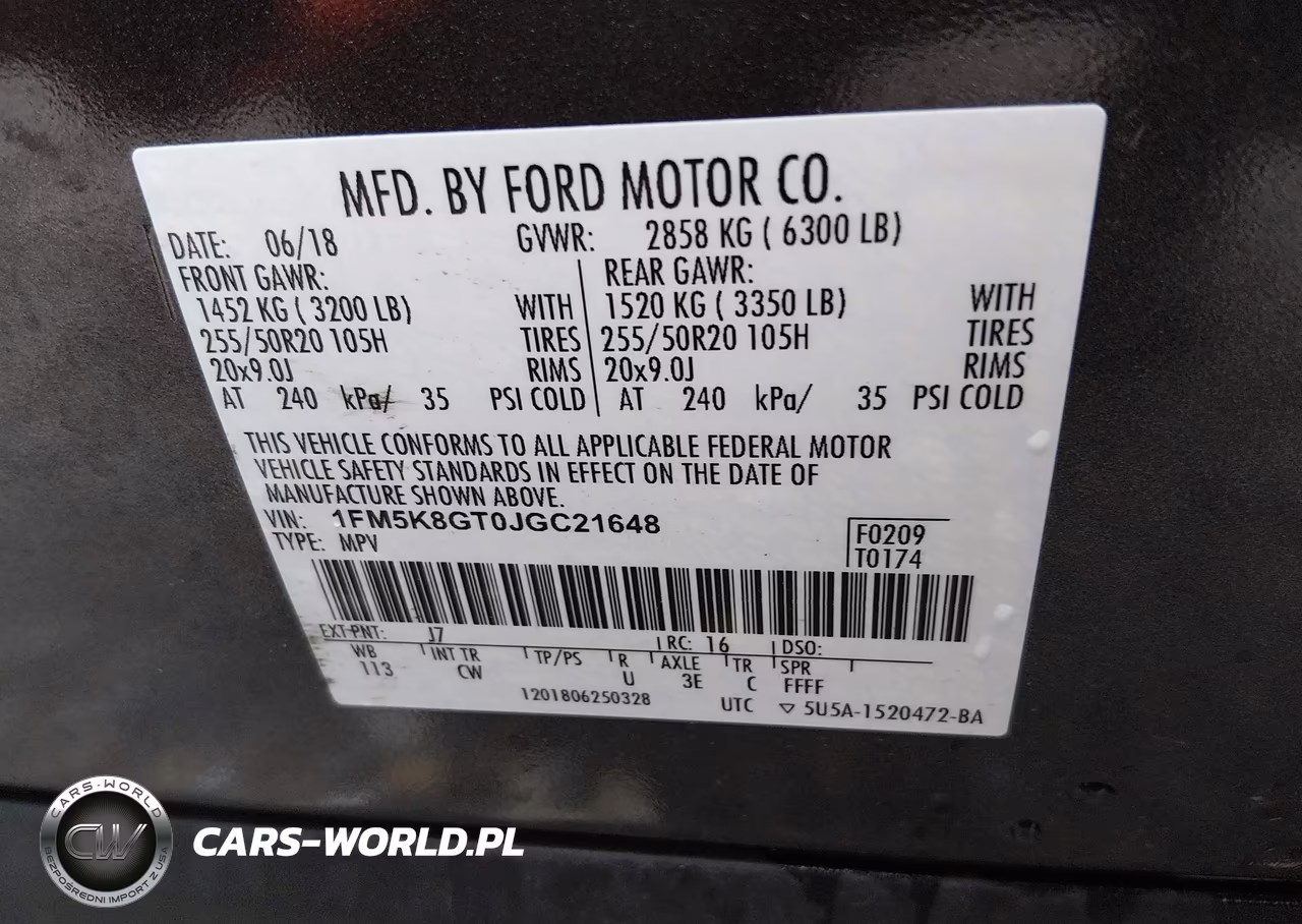 2018 Ford Explorer Sport VIN:1FM5K8GT0JGC21648 - 9