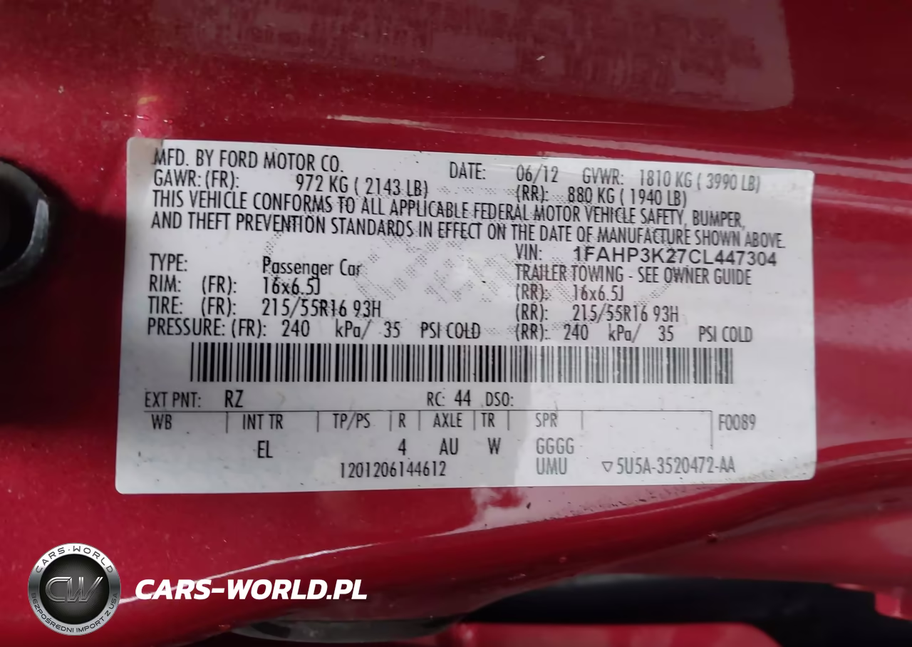 2012 Ford Focus Se VIN:1FAHP3K27CL447304 - 9