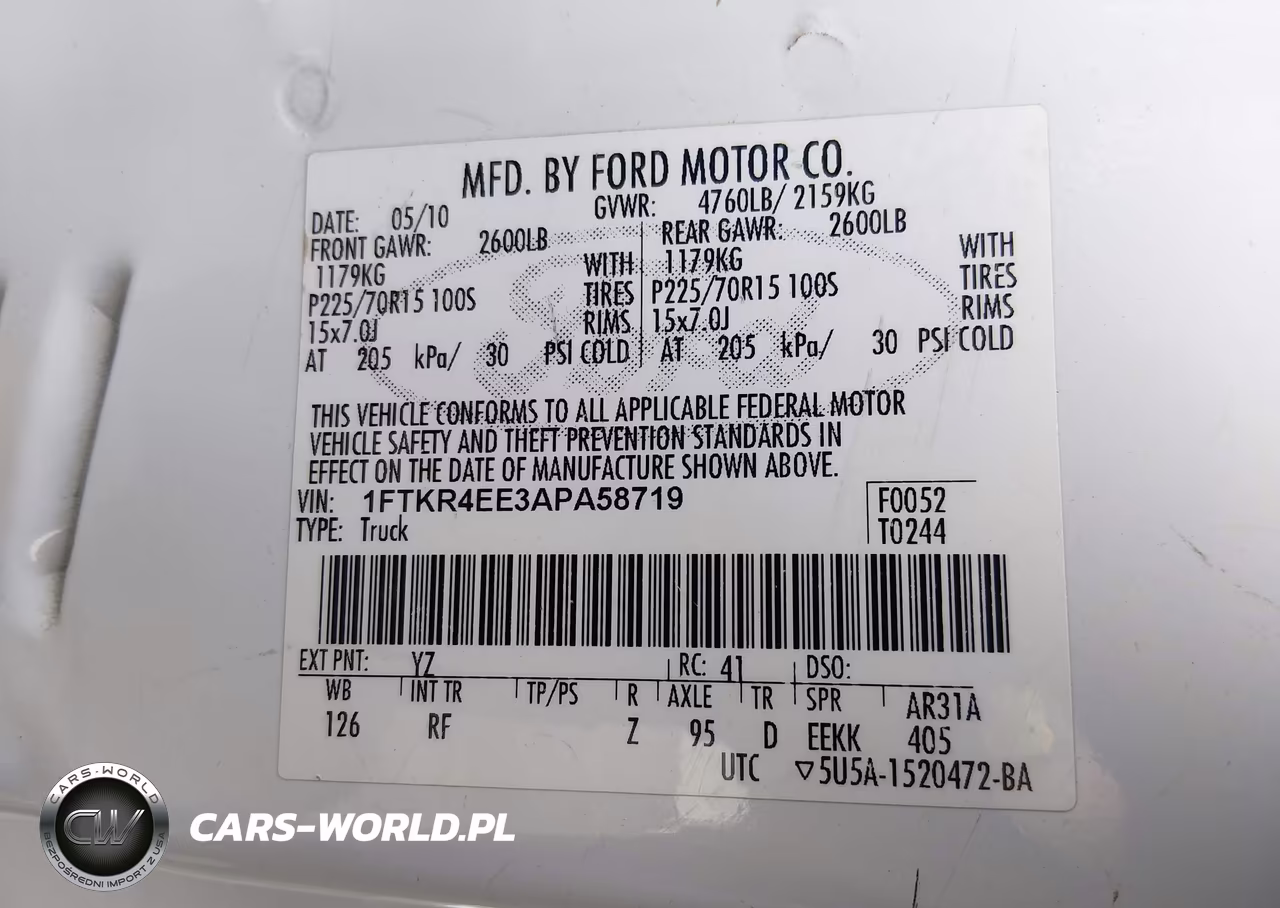 2010 Ford Ranger Sport-Xlt VIN:1FTKR4EE3APA58719 - 9