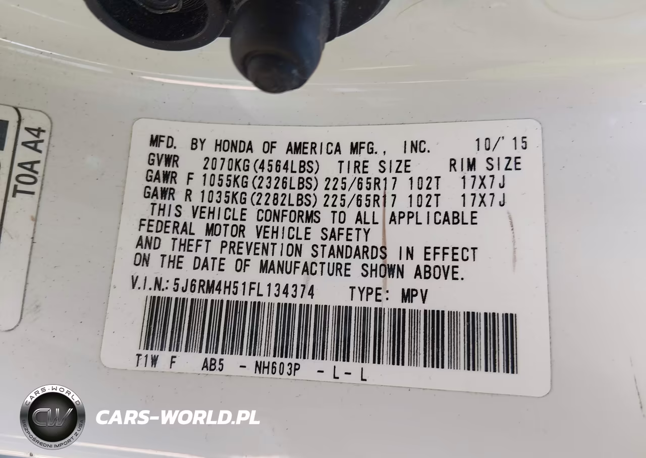 2015 Honda Cr-V Ex VIN:5J6RM4H51FL134374 - 9