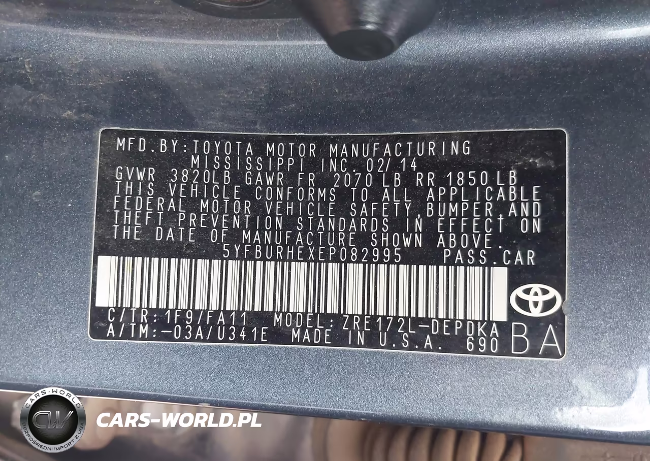 2014 Toyota Corolla L VIN:5YFBURHEXEP082995 - 9