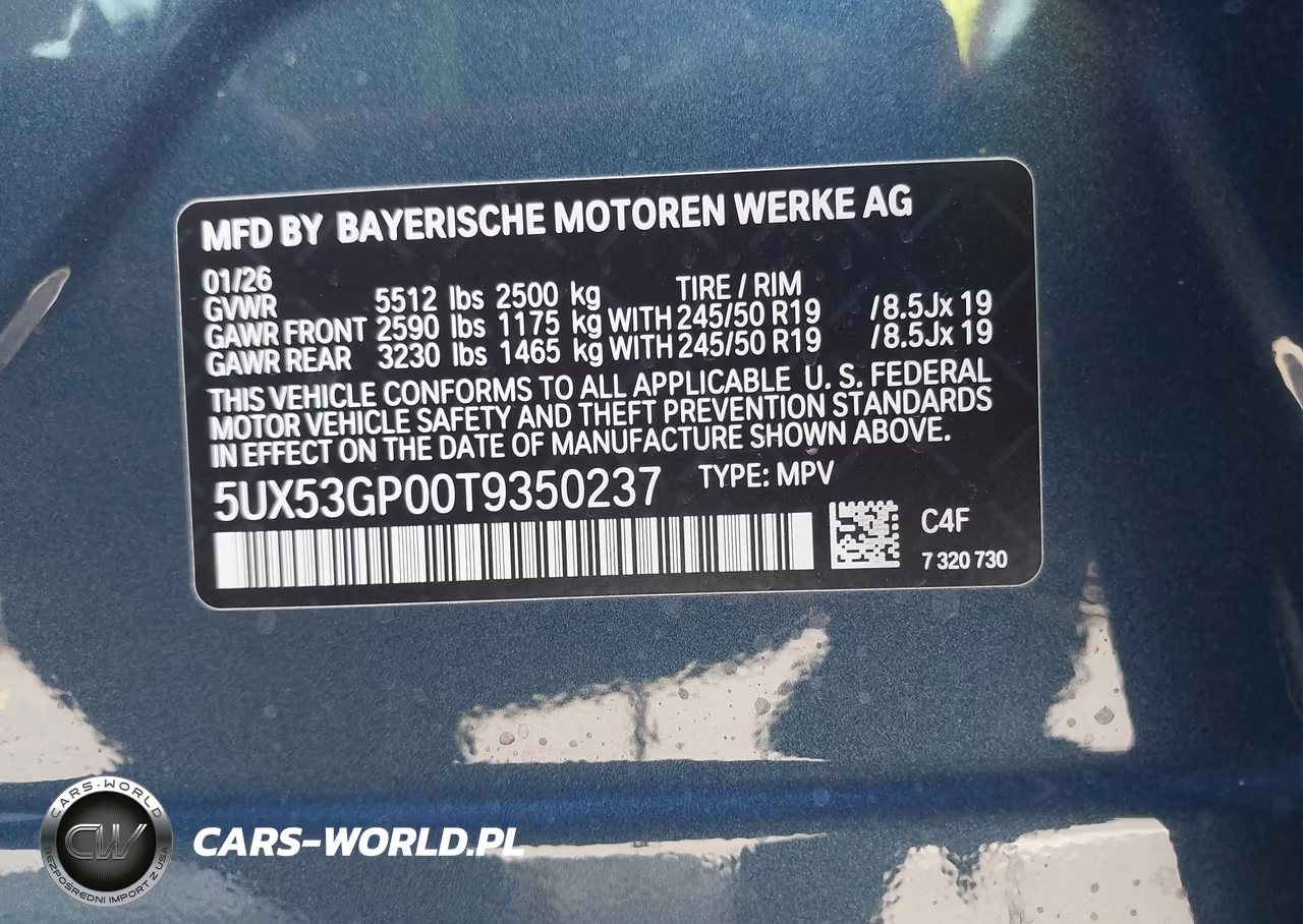 2026 BMW X3 30 xDrive VIN:5UX53GP00T9350237 - 9