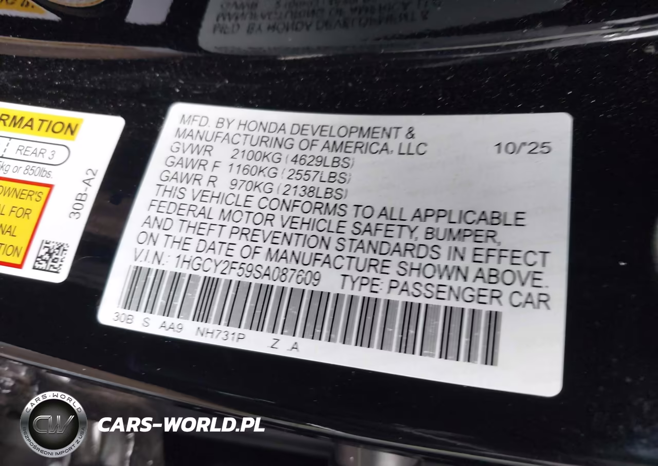2025 Honda Accord Hybrid Sport VIN:1HGCY2F59SA087609 - 9