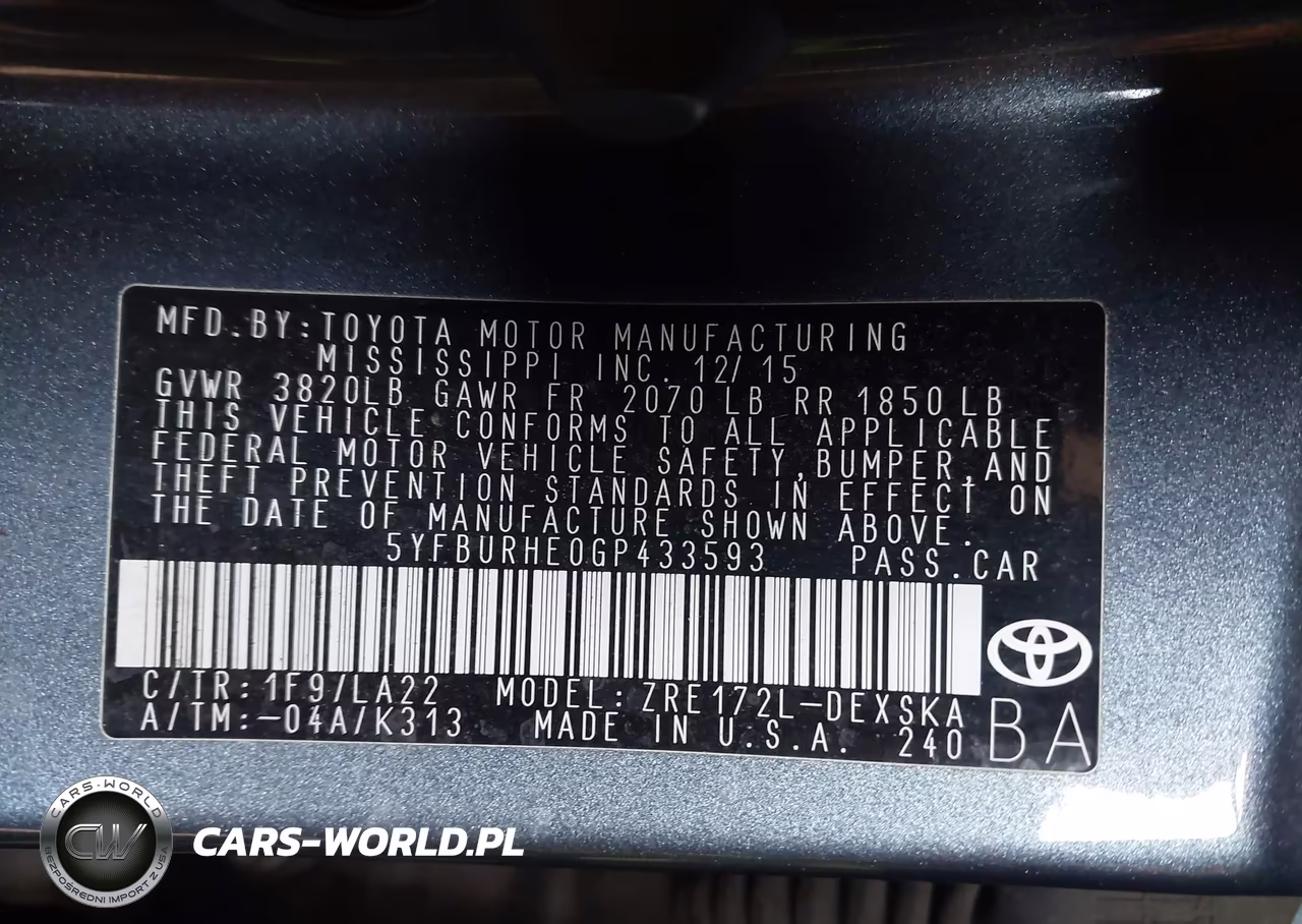 2016 Toyota Corolla S Premium VIN:5YFBURHE0GP433593 - 9