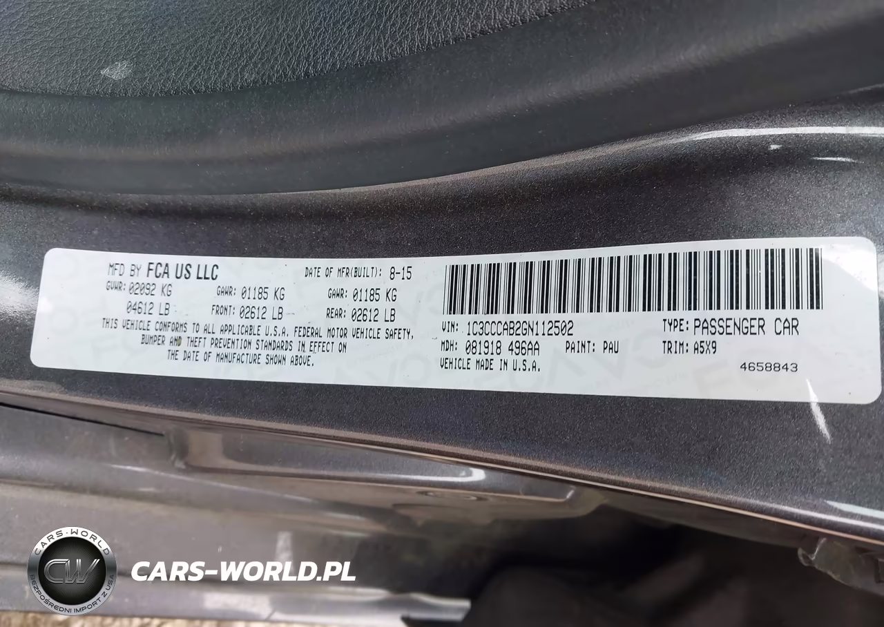 2016 Chrysler 200 Limited VIN:1C3CCCAB2GN112502 - 9