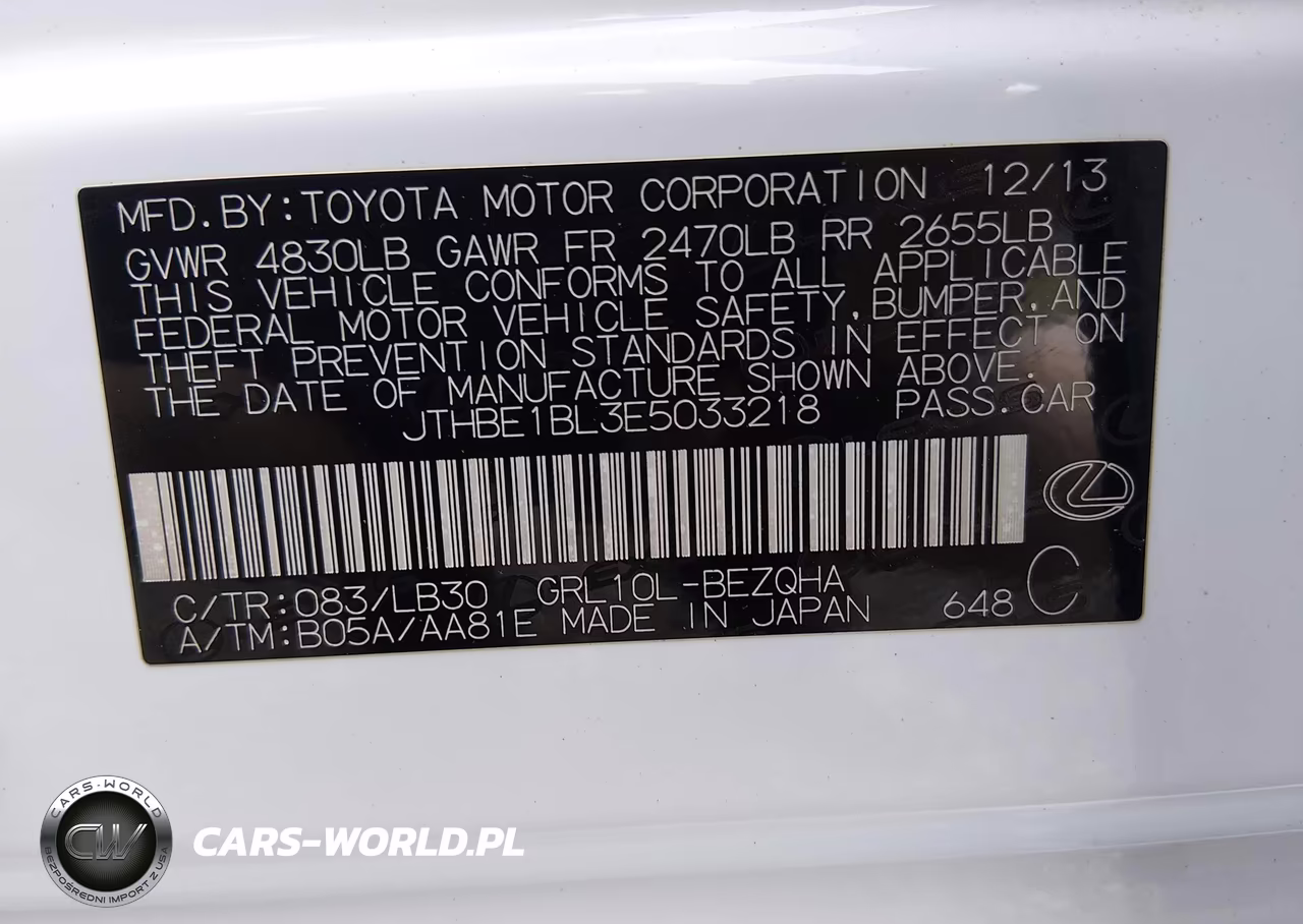 2014 Lexus Gs 350 VIN:JTHBE1BL3E5033218 - 9