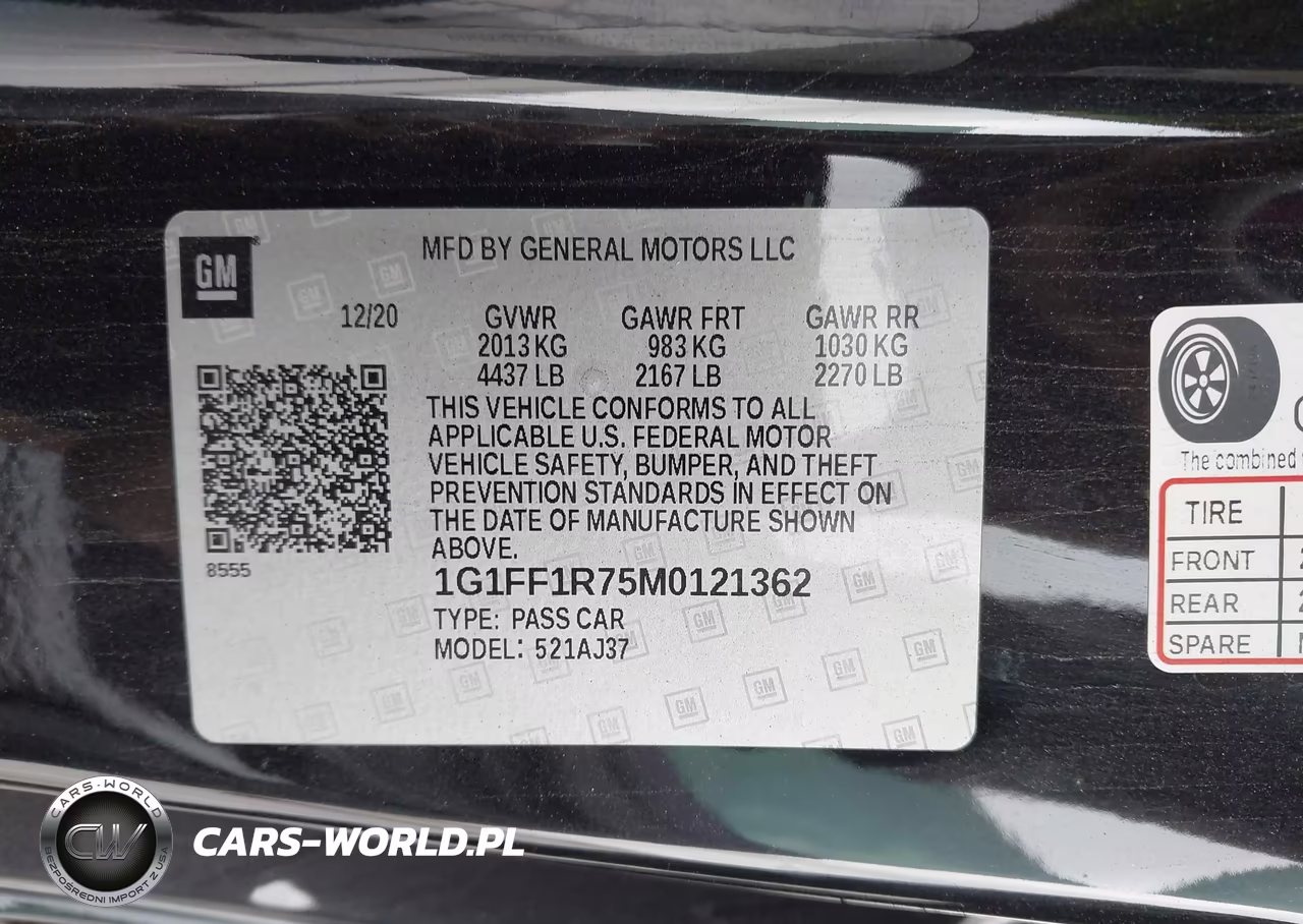 2021 Chevrolet Camaro Rwd Lt1 VIN:1G1FF1R75M0121362 - 9