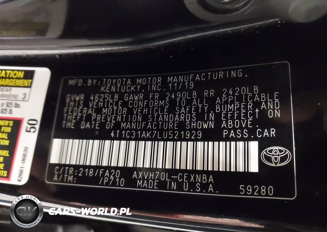 2020 Toyota Camry Le Hybrid VIN:4T1C31AK7LU521929 - 9