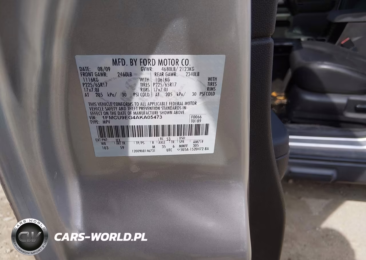2010 Ford Escape Limited VIN:1FMCU9EG4AKA05473 - 9