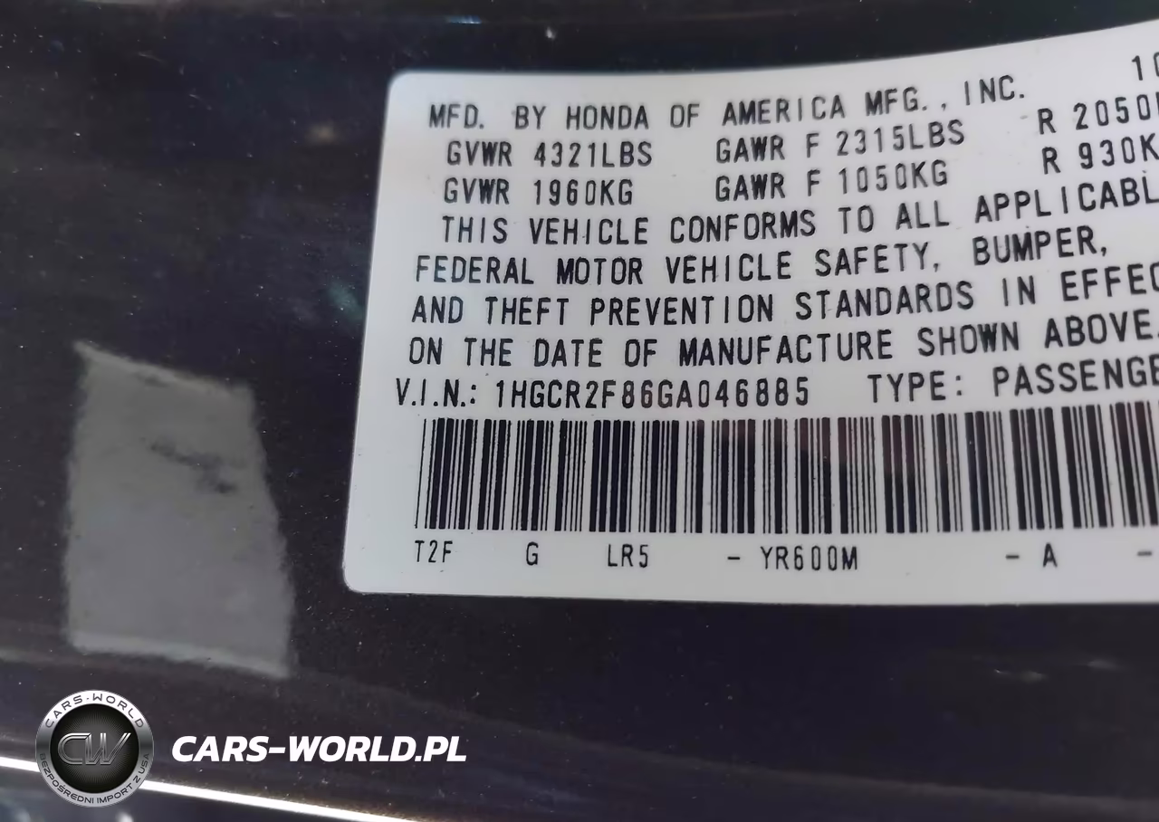 2016 Honda Accord Ex-L VIN:1HGCR2F86GA046885 - 9