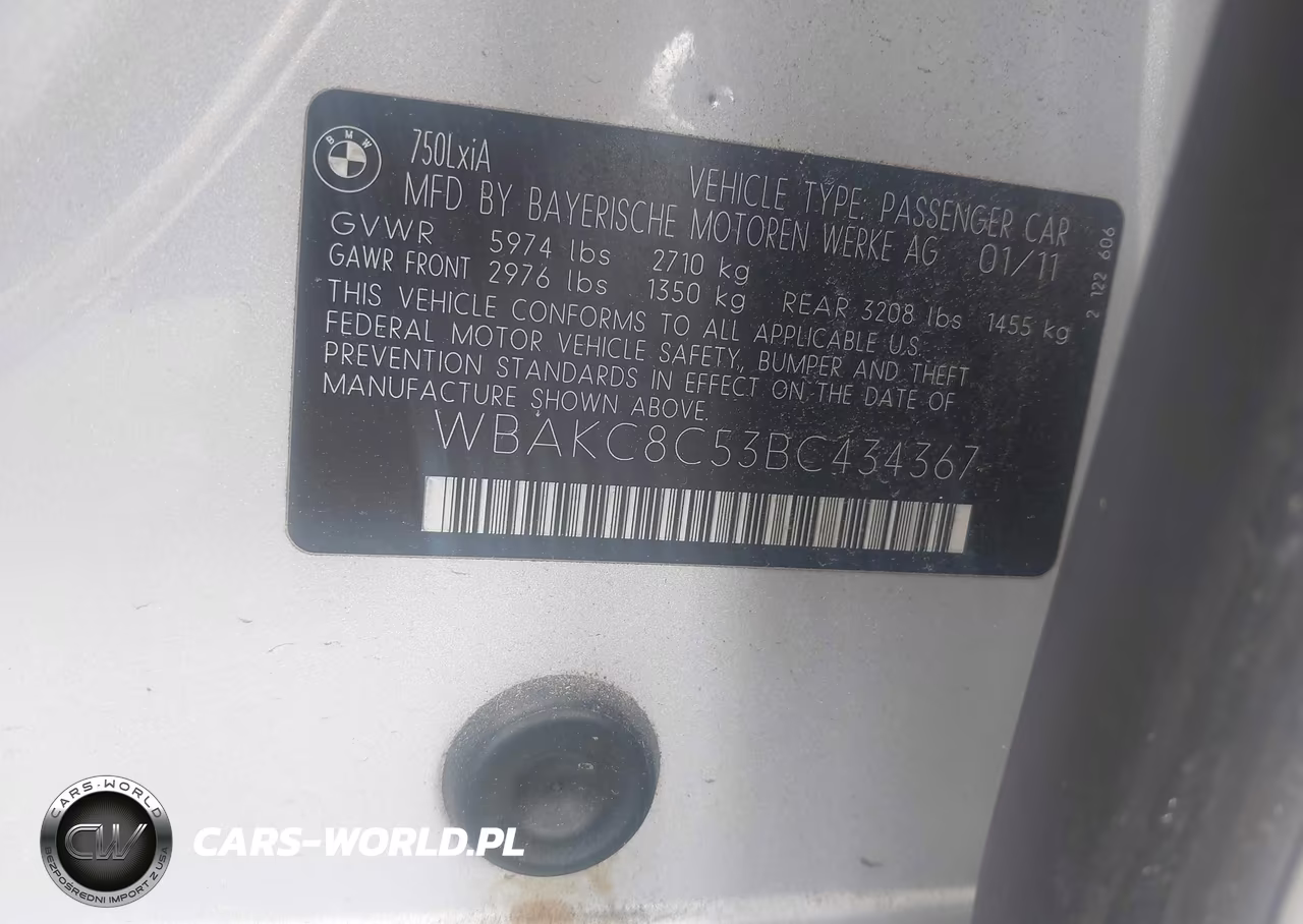 2011 BMW 750Li xDrive VIN:WBAKC8C53BC434367 - 9