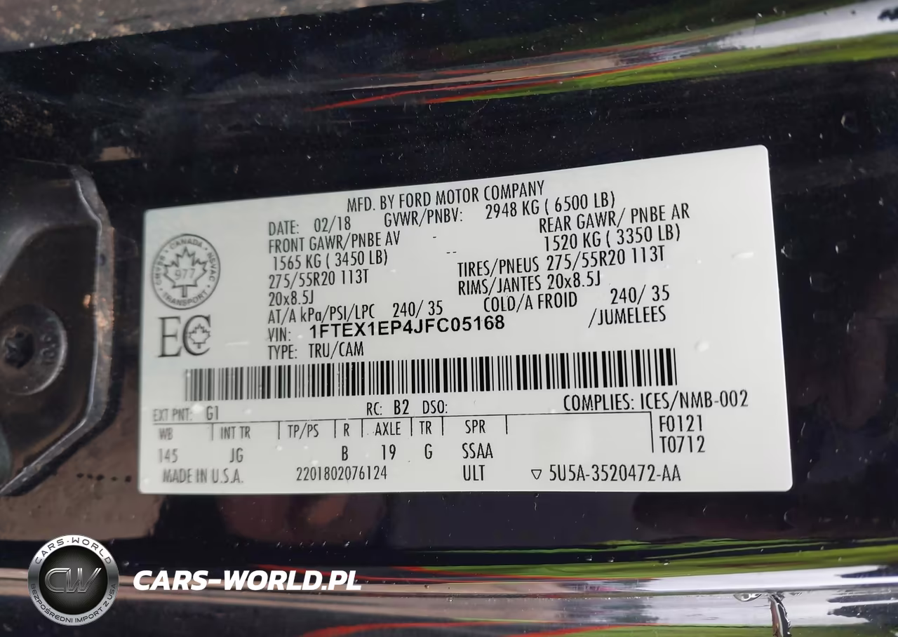 2018 Ford F-150 Xl VIN:1FTEX1EP4JFC05168 - 9