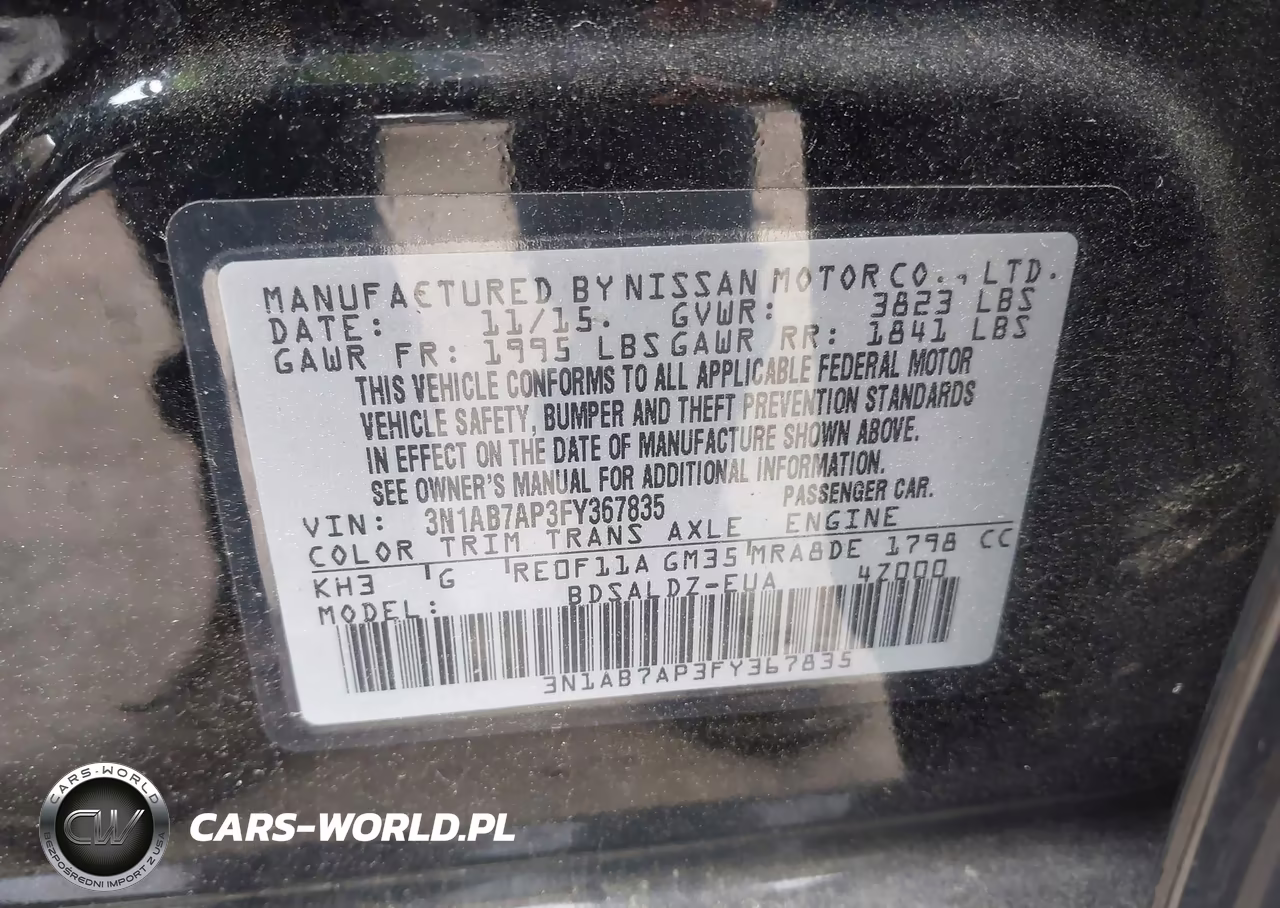 2015 Nissan Sentra Sv VIN:3N1AB7AP3FY367835 - 9