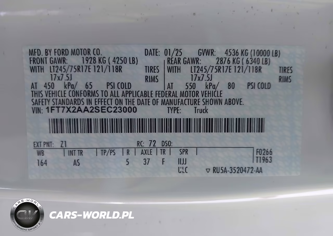 2025 Ford F-250 Xl VIN:1FT7X2AA2SEC23000 - 9