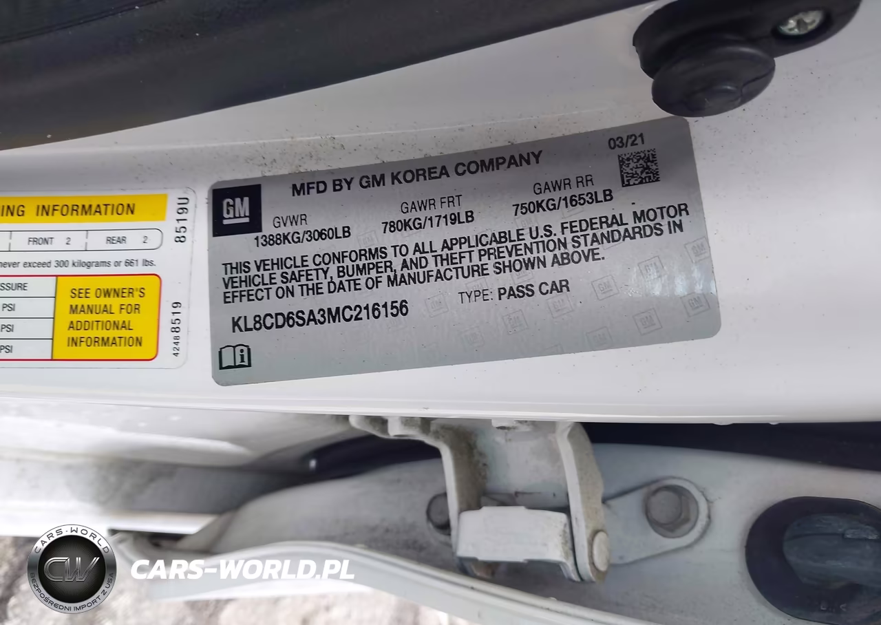 2021 Chevrolet Spark Fwd 1Lt Automatic VIN:KL8CD6SA3MC216156 - 9