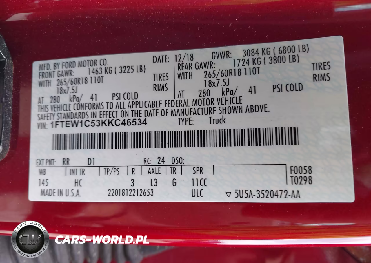 2019 Ford F-150 Lariat VIN:1FTEW1C53KKC46534 - 9