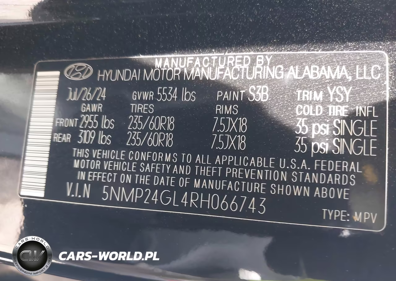 2024 Hyundai Santa Fe Sel VIN:5NMP24GL4RH066743 - 9