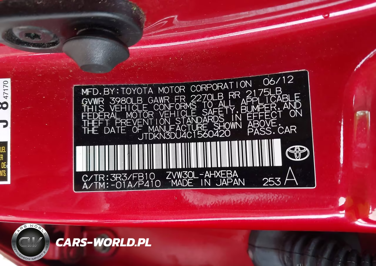 2012 Toyota Prius Two VIN:JTDKN3DU4C1560420 - 9