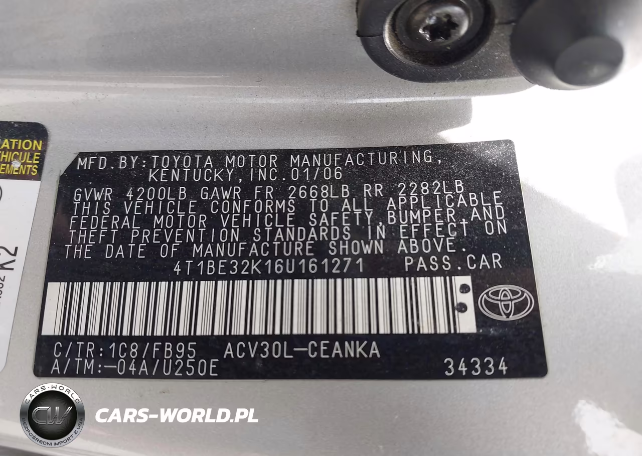 2006 Toyota Camry Le VIN:4T1BE32K16U161271 - 9