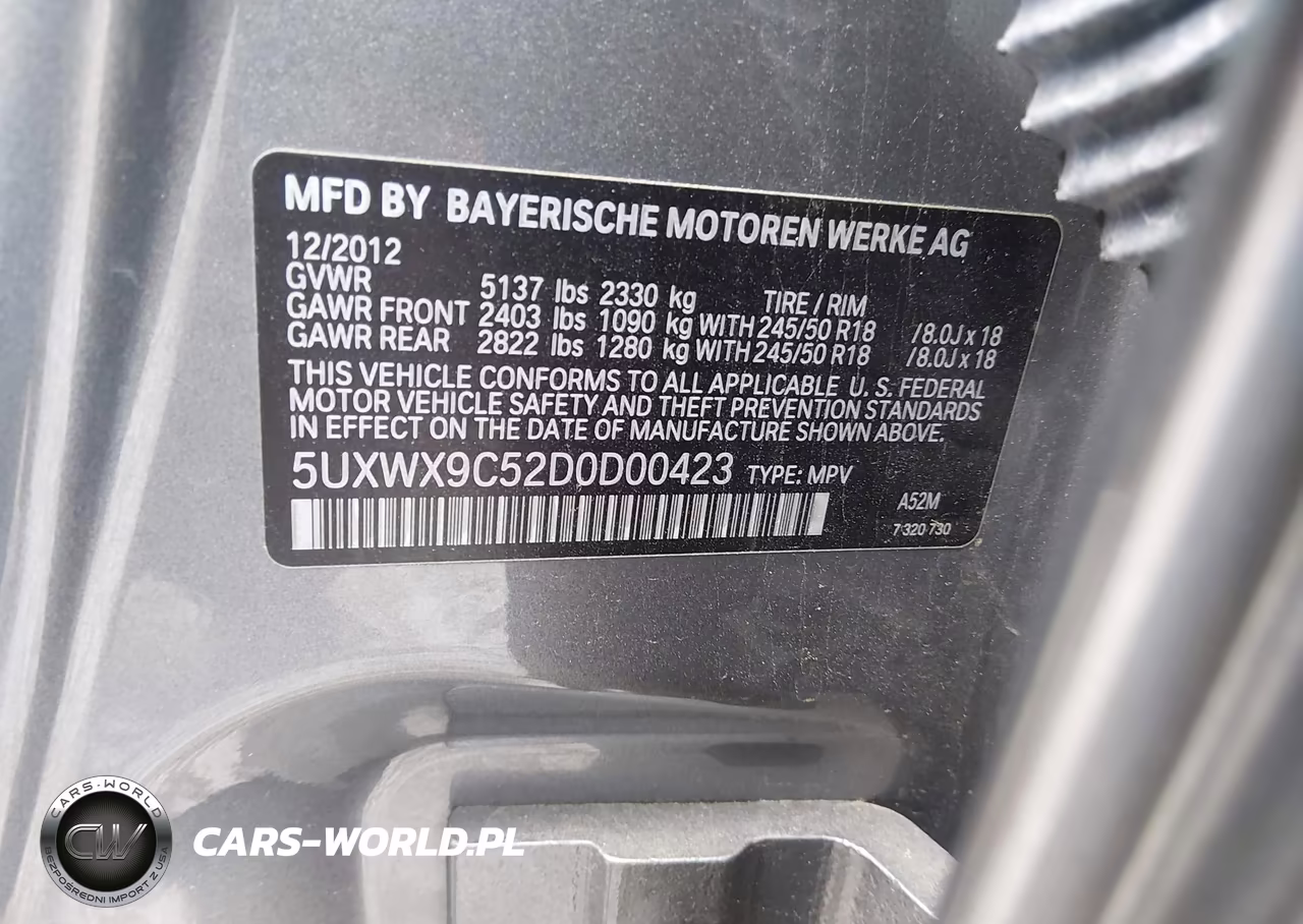 2013 BMW X3 xDrive28I VIN:5UXWX9C52D0D00423 - 9