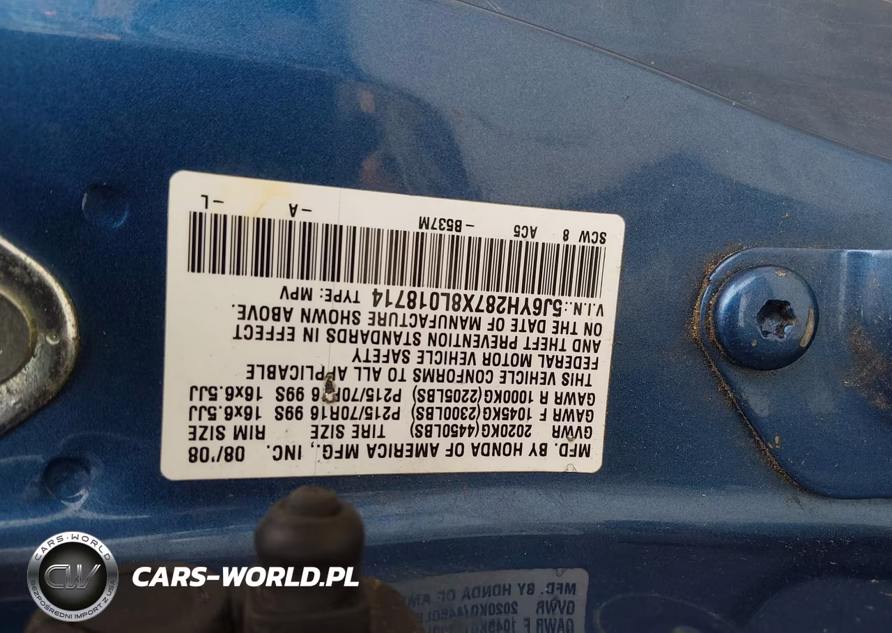 2008 Honda Element Ex VIN:5J6YH287X8L018714 - 9