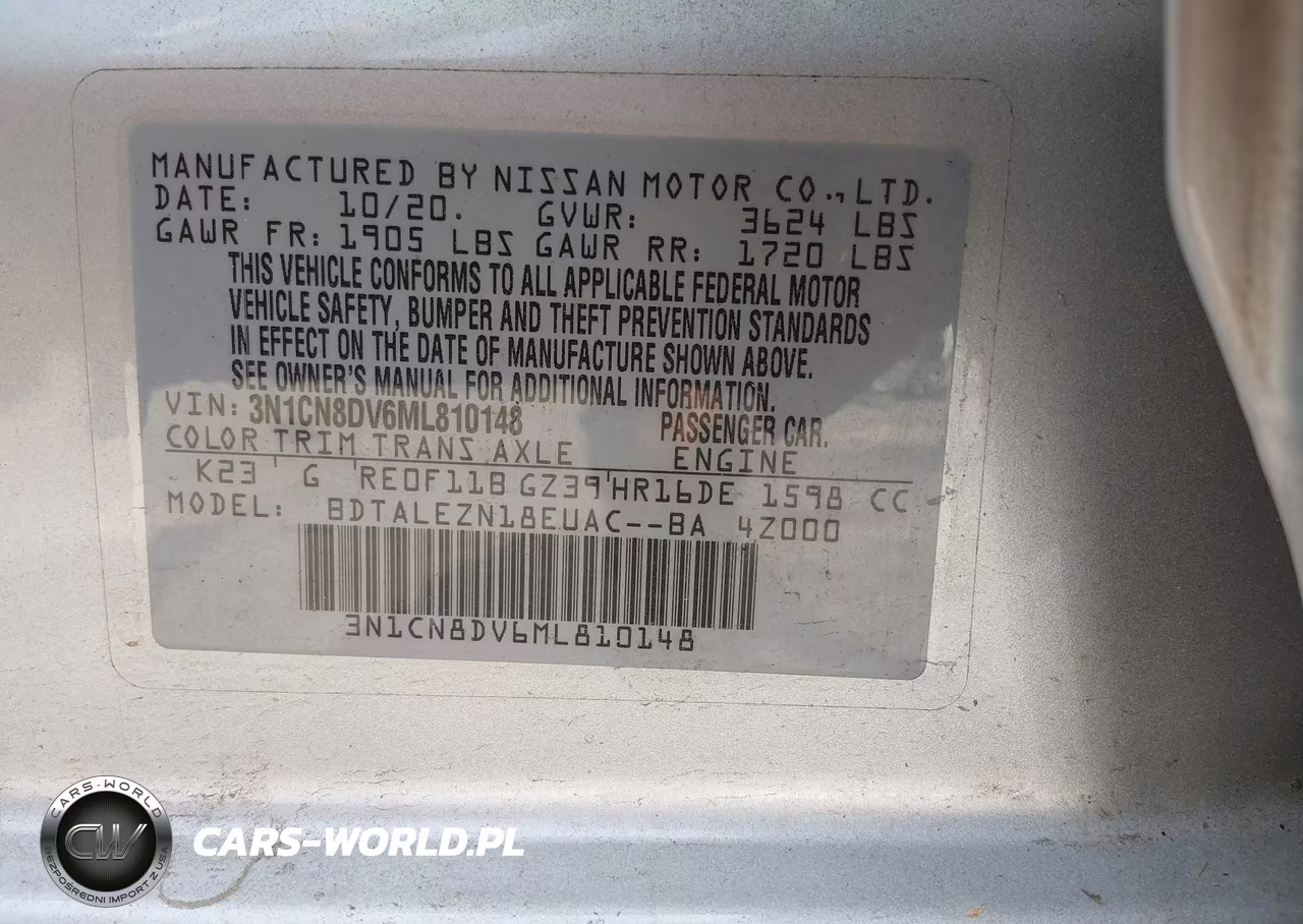 2021 Nissan Versa S Xtronic Cvt VIN:3N1CN8DV6ML810148 - 9