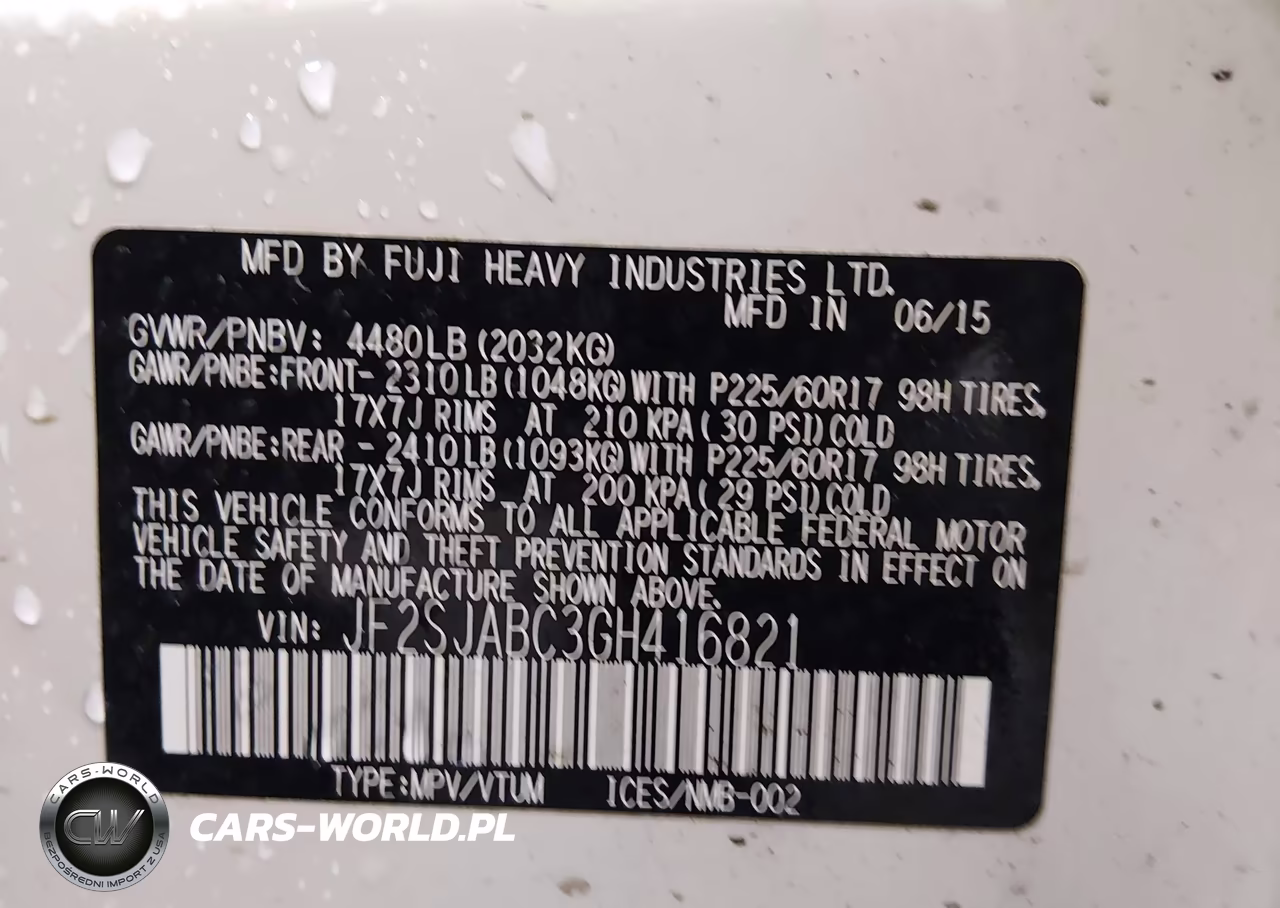 2016 Subaru Forester 2.5I VIN:JF2SJABC3GH416821 - 9