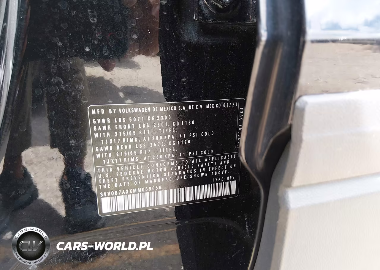 2021 Volkswagen Tiguan 2.0T S VIN:3VV0B7AXXMM059656 - 9