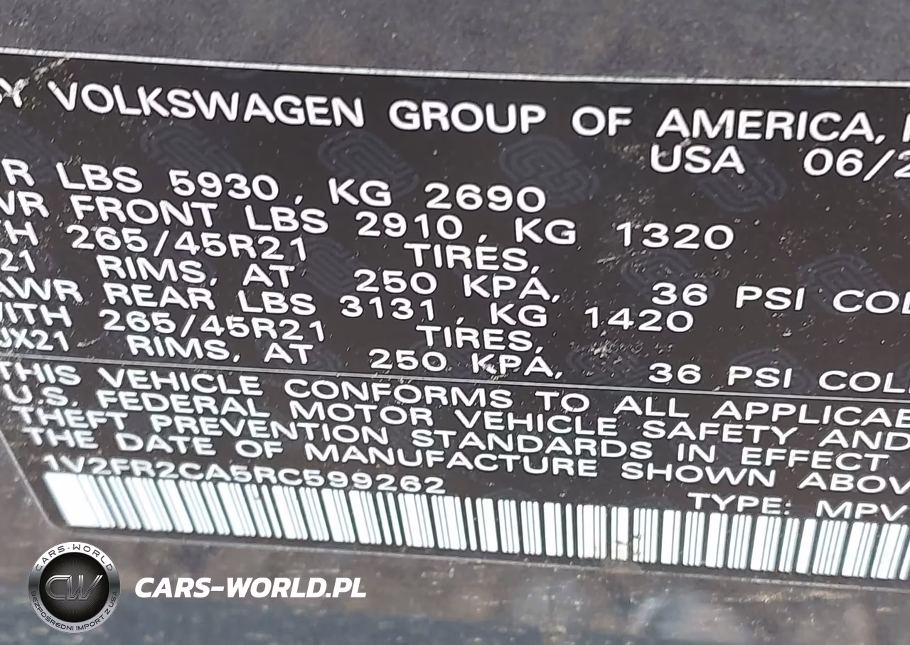 2024 Volkswagen Atlas 2.0T Sel Premium R-Line VIN:1V2FR2CA5RC599262 - 9