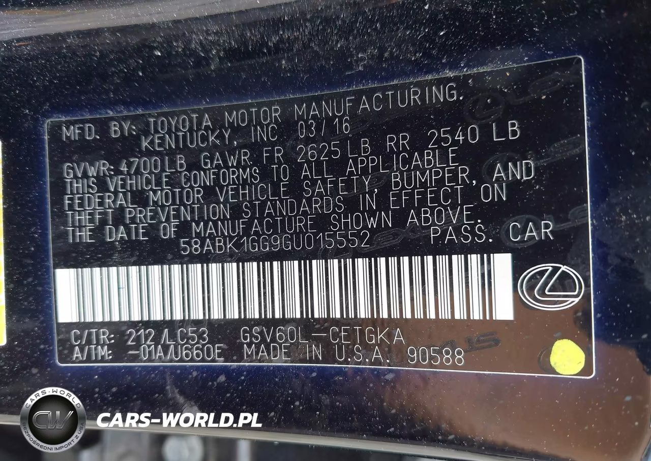 2016 Lexus Es 350 VIN:58ABK1GG9GU015552 - 9