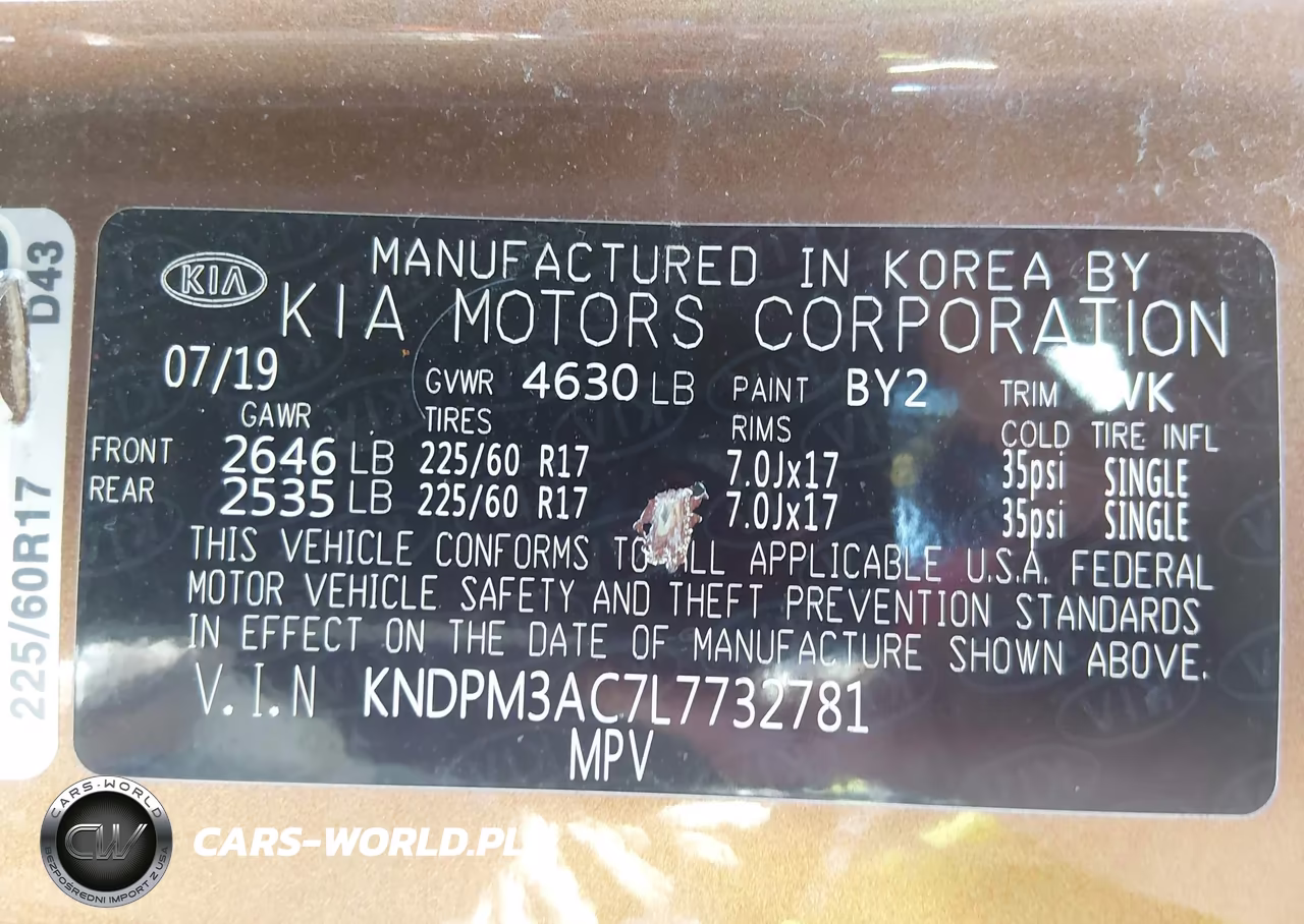 2020 Kia Sportage Lx VIN:KNDPM3AC7L7732781 - 9