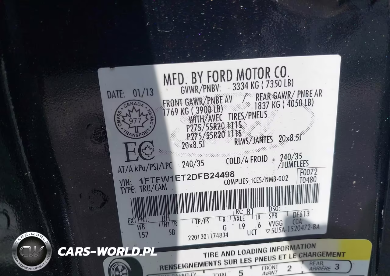 2013 Ford F-150 Fx4 VIN:1FTFW1ET2DFB24498 - 9