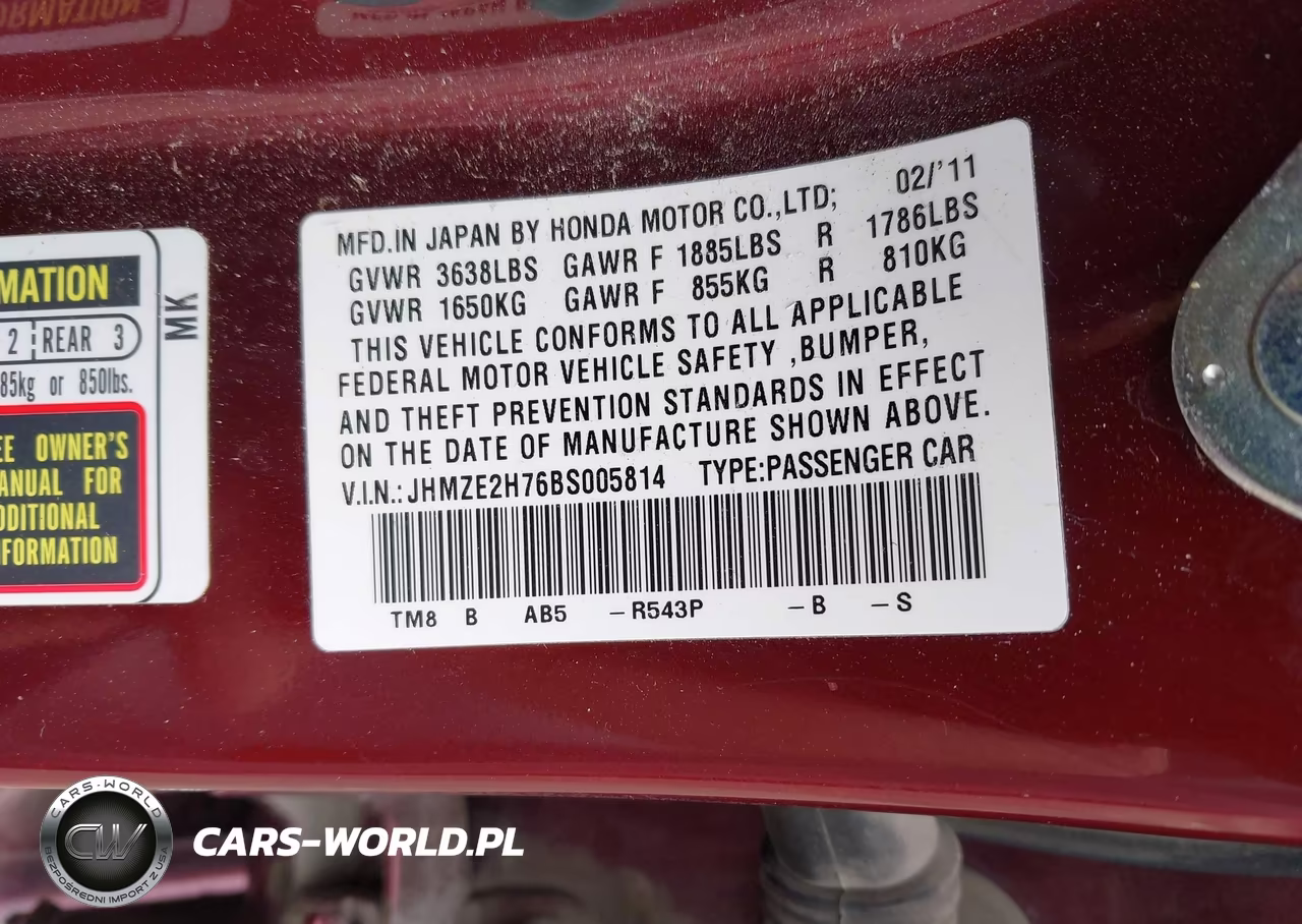 2011 Honda Insight Ex VIN:JHMZE2H76BS005814 - 9