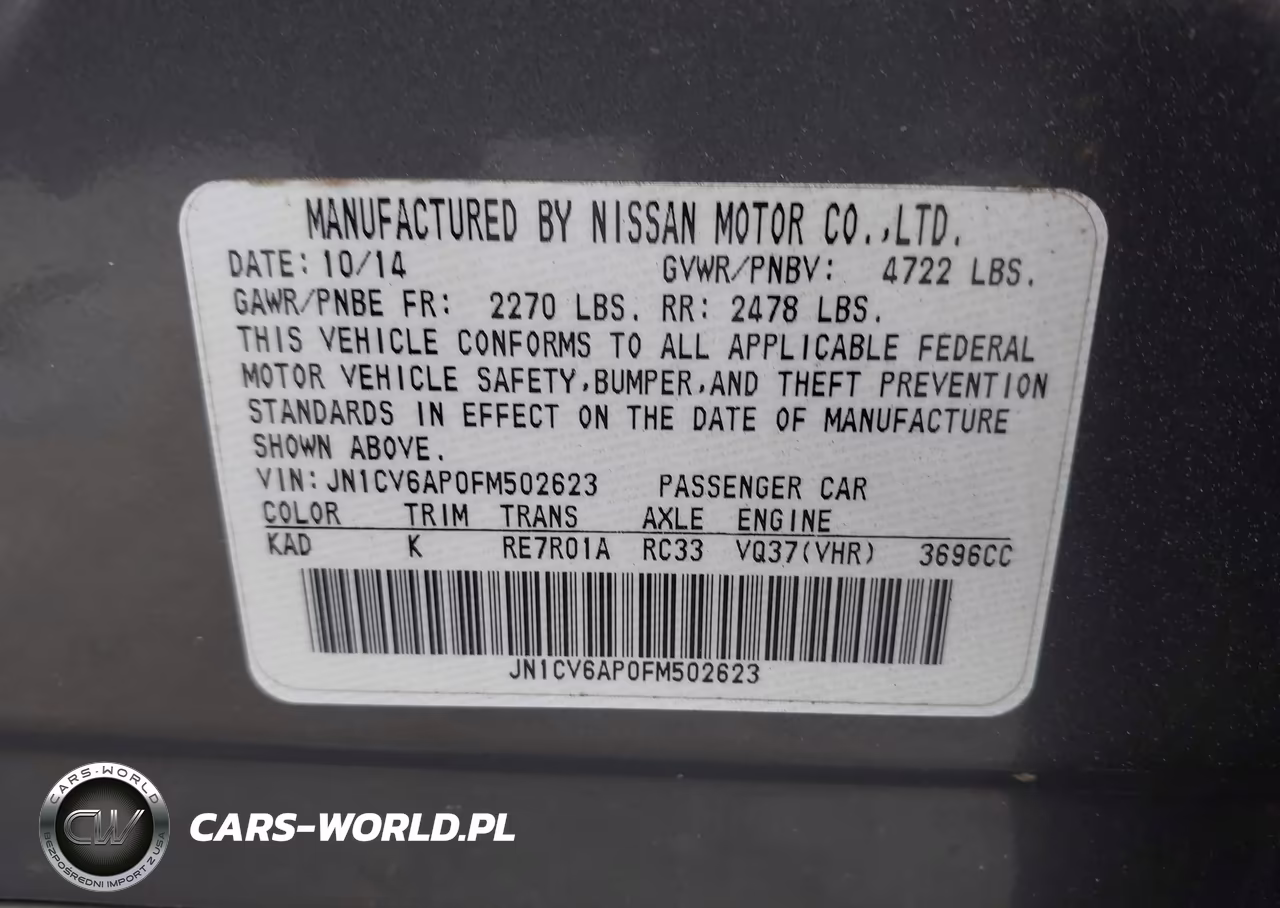2015 Infiniti Q40 VIN:JN1CV6AP0FM502623 - 9