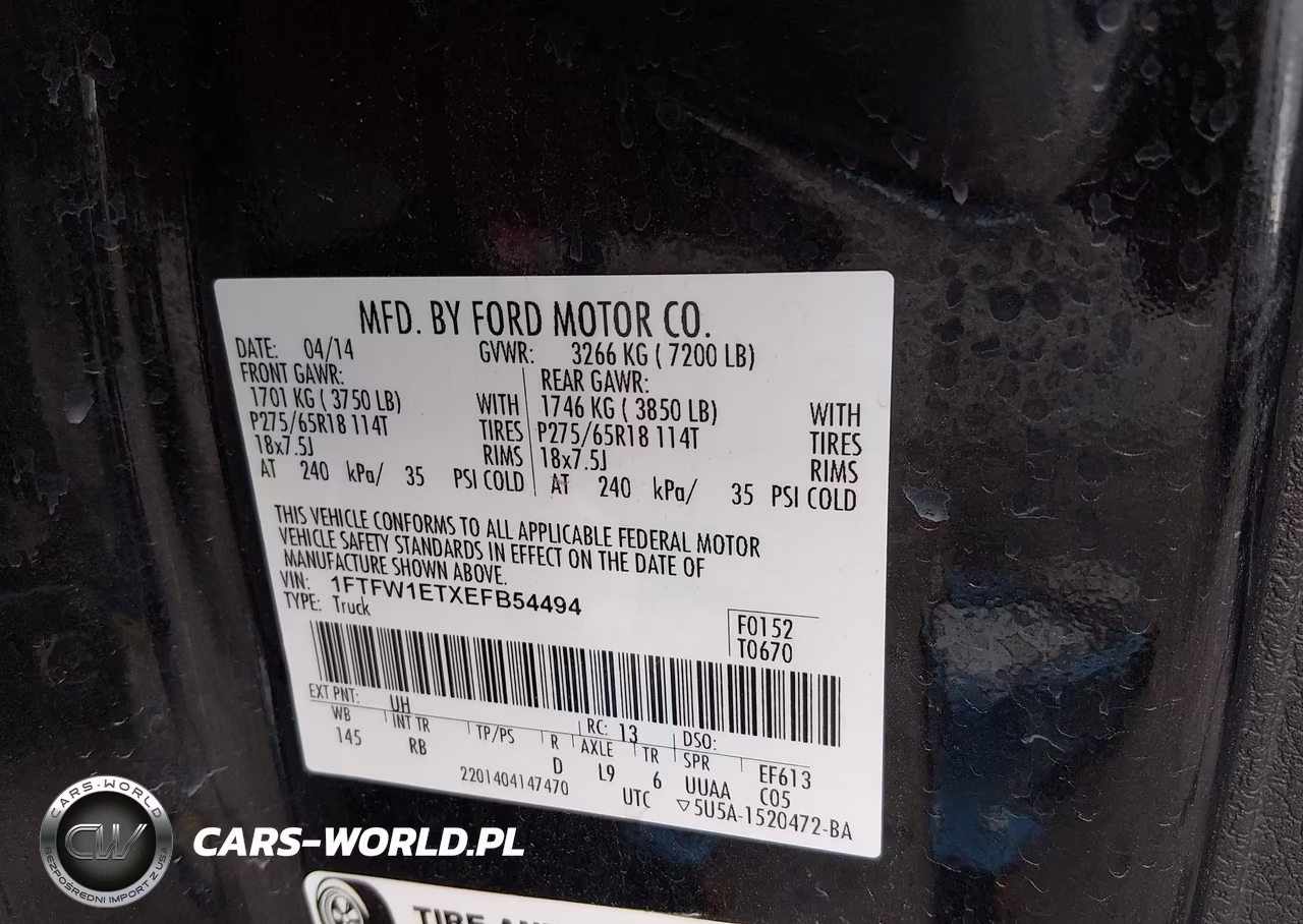 2014 Ford F-150 Fx4 VIN:1FTFW1ETXEFB54494 - 9