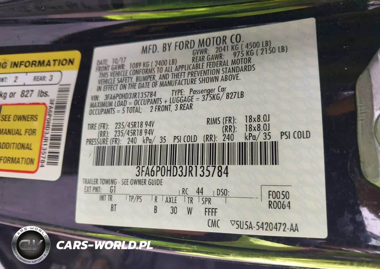 2018 Ford Fusion Se VIN:3FA6P0HD3JR135784 - 9