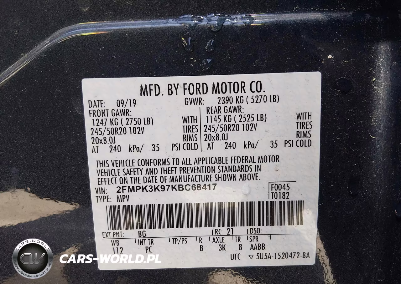 2019 Ford Edge Titanium VIN:2FMPK3K97KBC68417 - 9
