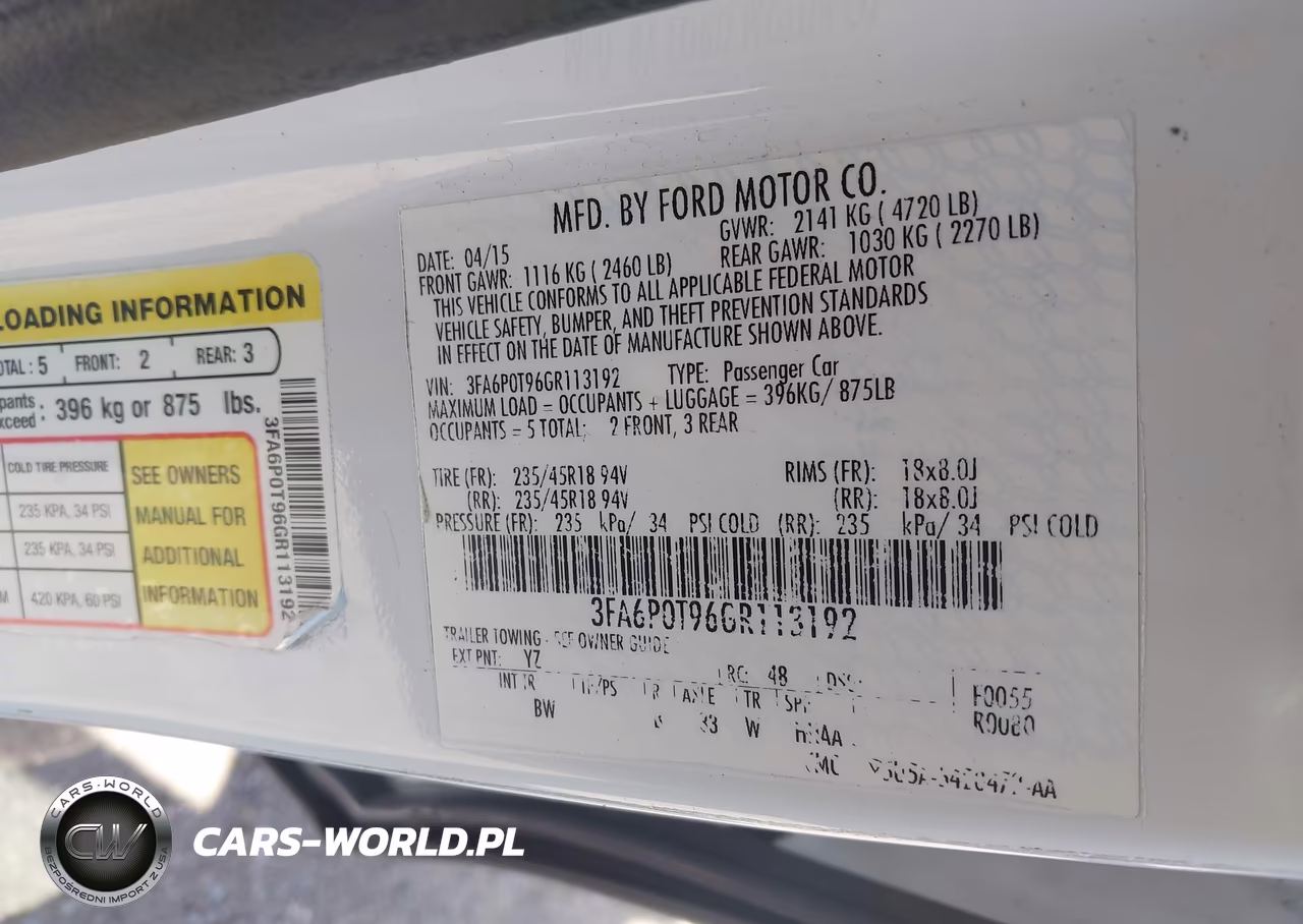 2016 Ford Fusion Se VIN:3FA6P0T96GR113192 - 9