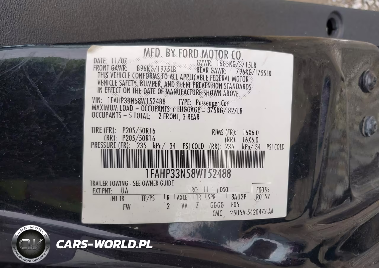 2008 Ford Focus Se VIN:1FAHP33N58W152488 - 9