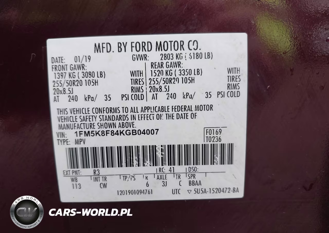 2019 Ford Explorer Limited VIN:1FM5K8F84KGB04007 - 9
