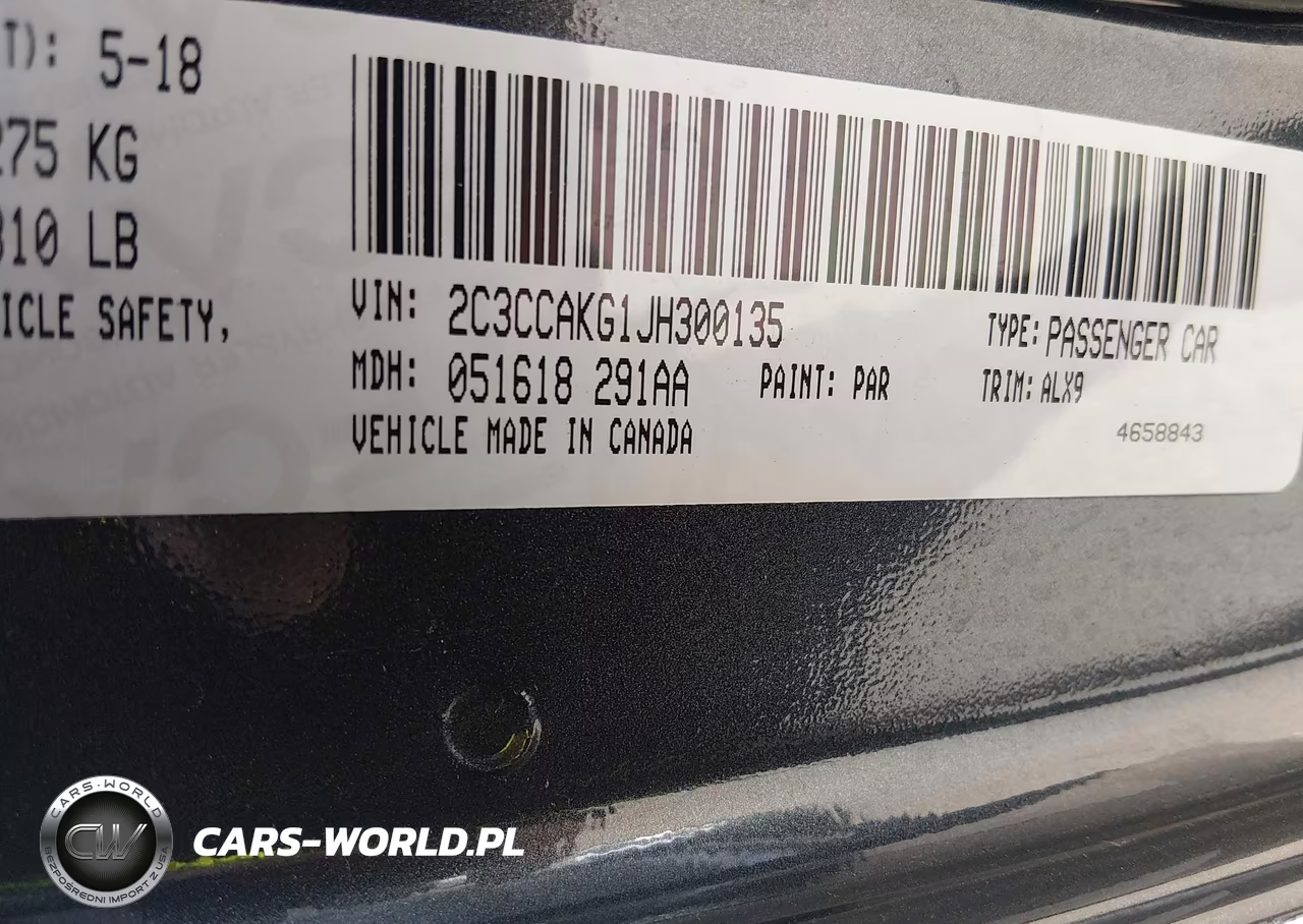 2018 Chrysler 300 Limited Awd VIN:2C3CCAKG1JH300135 - 9