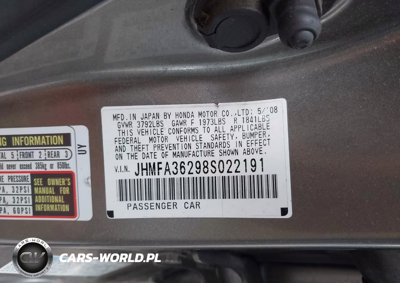 2008 Honda Civic Hybrid VIN:JHMFA36298S022191 - 9